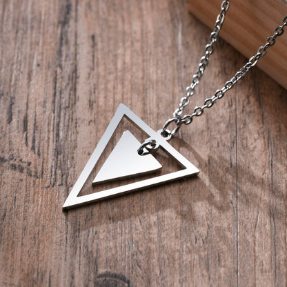 Men's Hexagon Pendant Necklaces | Natural Zircon | Geometric Triangle & Square Designs