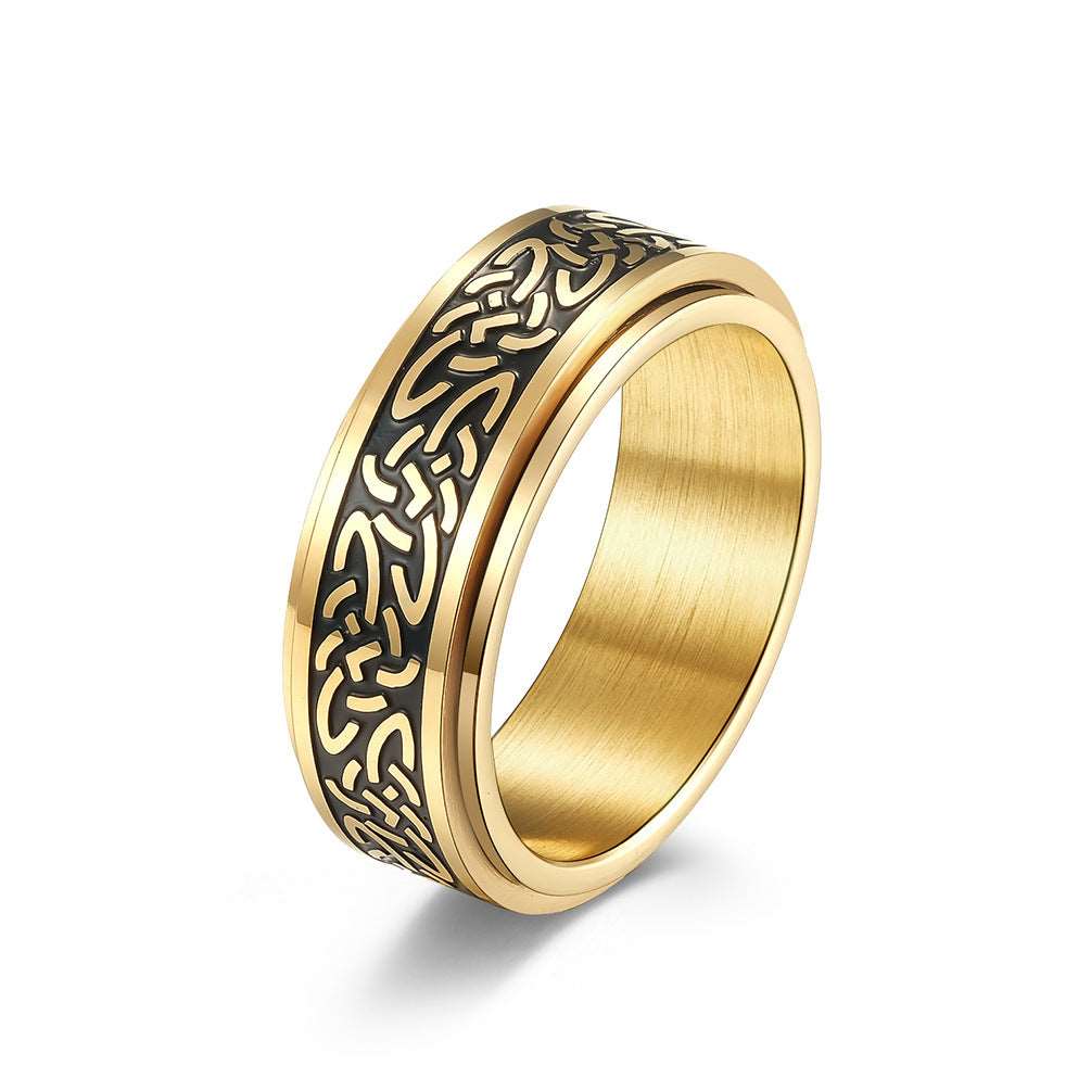 European And American Style Celtic Knot Stainless Steel Turning Ring - Mensclub.co.uk