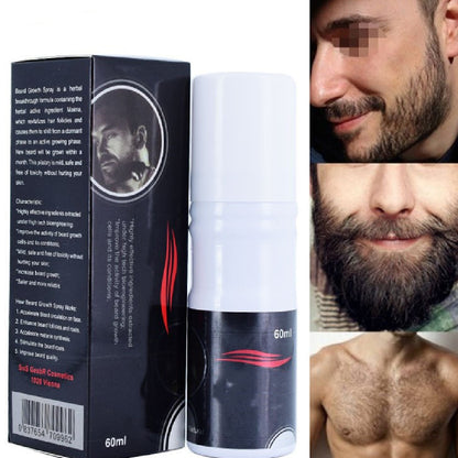 Natural Beard Growth Spray - 60ML with Angelica Extract, Saw Palmetto, and Tea Tree Oil for Enhanced Beard Growth