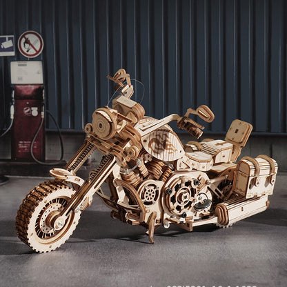 Cruising Motorcycle Wooden Puzzle Model