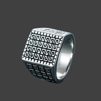 Square Simple Mens Titanium Steel Ring - Mensclub.co.uk