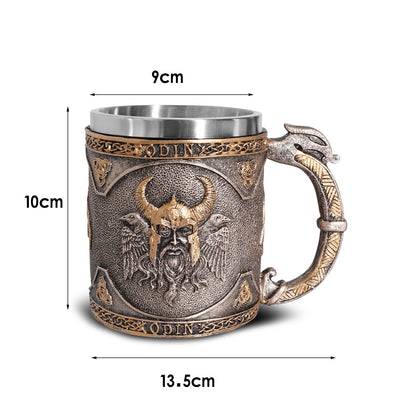 Personalized Tableware Viking Stainless Steel Liner Skull Tankard