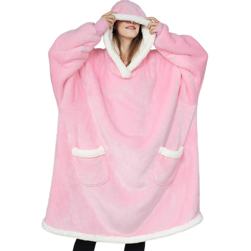 Winter TV Hoodie Blanket | Oversized Polyester Pullover for Cozy Lounging | Multiple Colors & Lengths