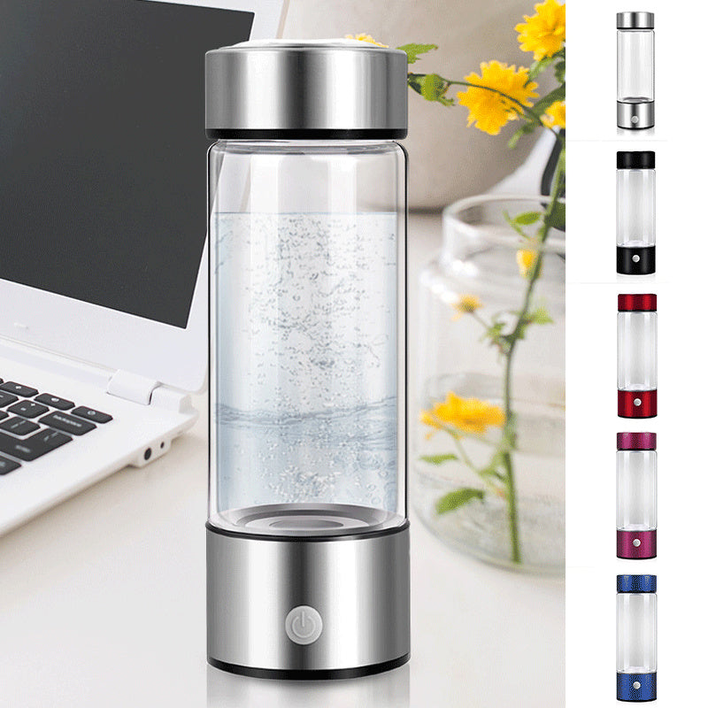 Hydrogen Water Bottle | Portable Borosilicate Glass, Antioxidant Technology for Cellular Health & Hydration