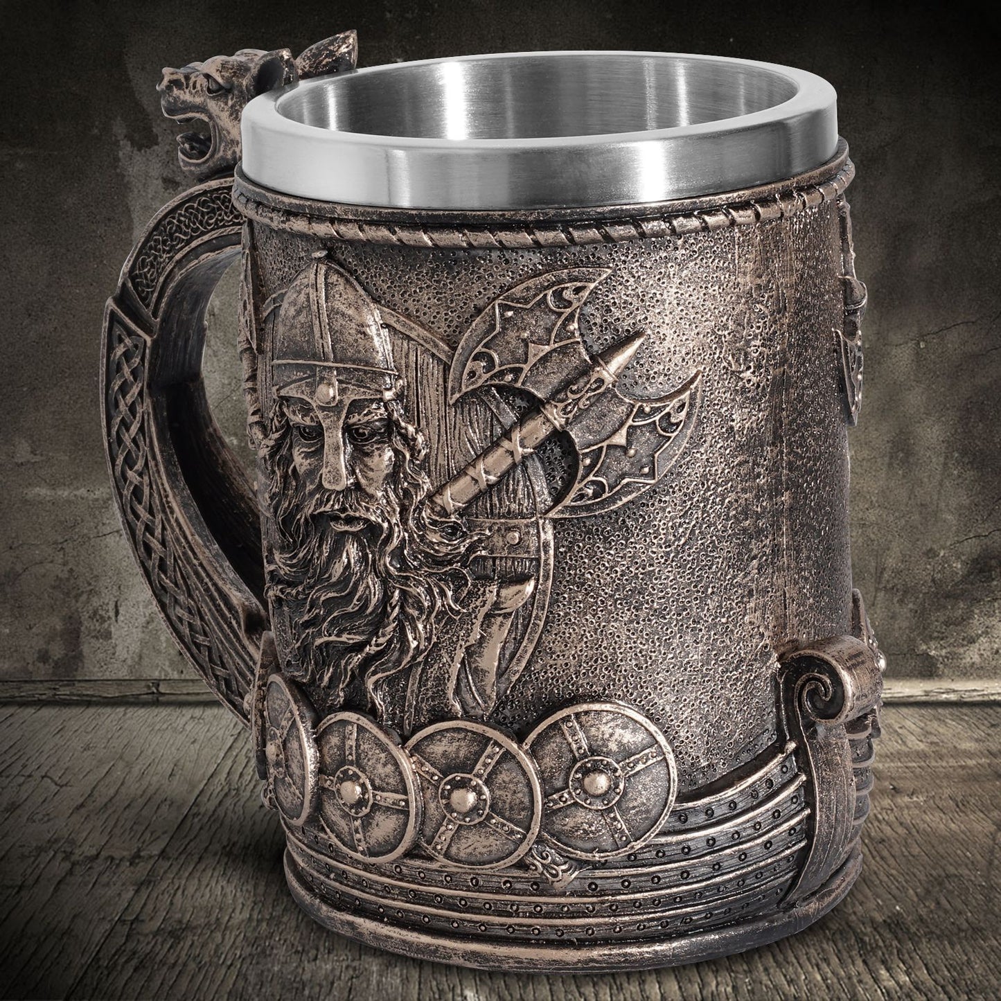 Personalized Tableware Viking Stainless Steel Liner Skull Tankard