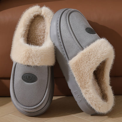 Winter Plush Slippers for Men - Warm, Stylish, Non-Slip Suede Indoor Slippers