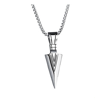 Titanium Steel Spear Necklace for Men | Stylish & Durable | Black, Silver, Gold