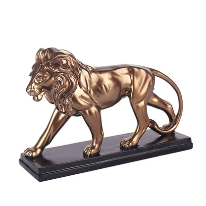 Modern Resin Desk Lion Decoration – Hand-Painted Creative Gift for Animal Lovers