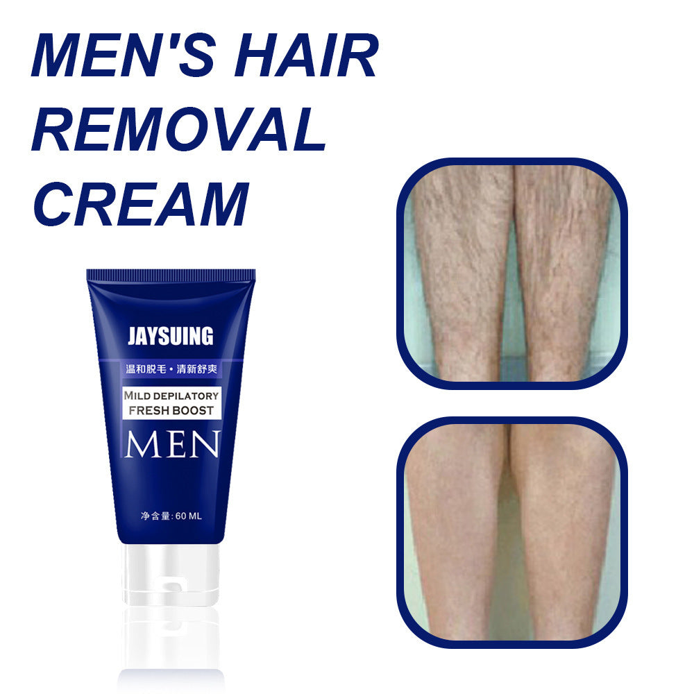 Men's Hair Removal Cream - Rapid 5-Minute Hair Removal, Natural Ingredients, Moisturizing for Smooth Skin