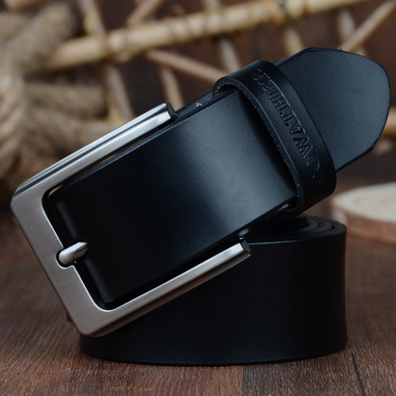 Premium Cowhide Pin Buckle Belt | Durable & Stylish Leather Belt for All Occasions