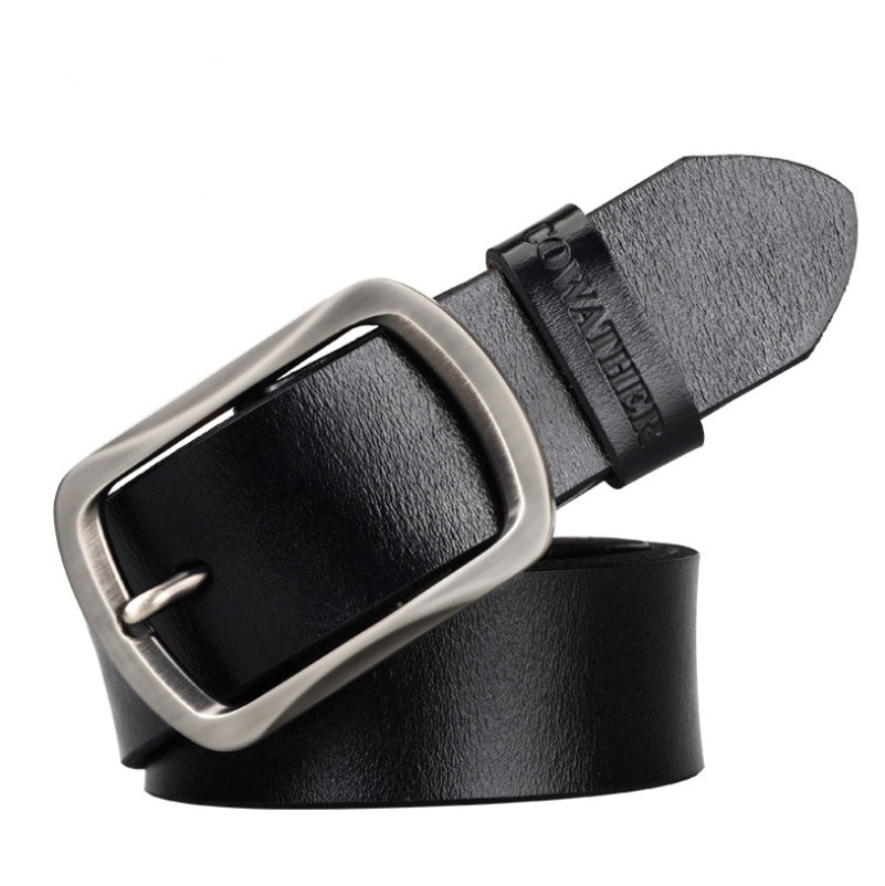 Premium Cowhide Pin Buckle Belt | Durable & Stylish Leather Belt for All Occasions