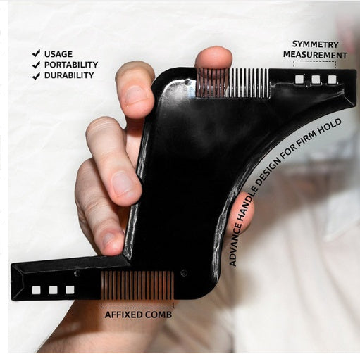 Transparent Black Beard Comb | Dual Teeth | High-Quality ABS Plastic | Perfect Beard Styling Tool