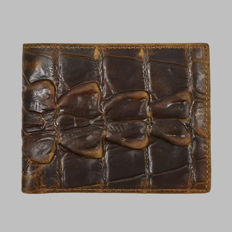 Men's Leather Wallet Embossed Wallet Crazy Horse Leather - Mensclub.co.uk