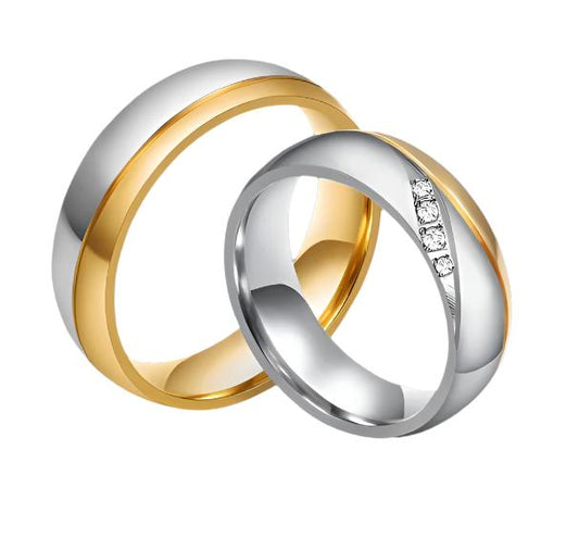 Romantic Wedding Rings – Titanium Steel, Gold-Color Finish | Durable & Elegant Symbol of Eternal Love