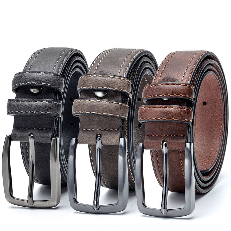 Vintage-Style Men's Belt - Classic Elegance with Premium Imitation Leather