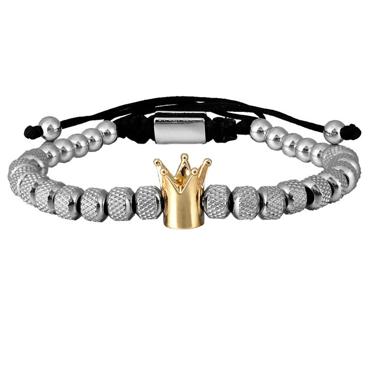 Luxury Roman Royal Crown Charm Bracelet - Mensclub.co.uk