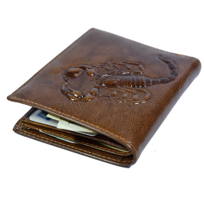 New Men's Scorpion Wallet Retro Short Business Wallet - Mensclub.co.uk