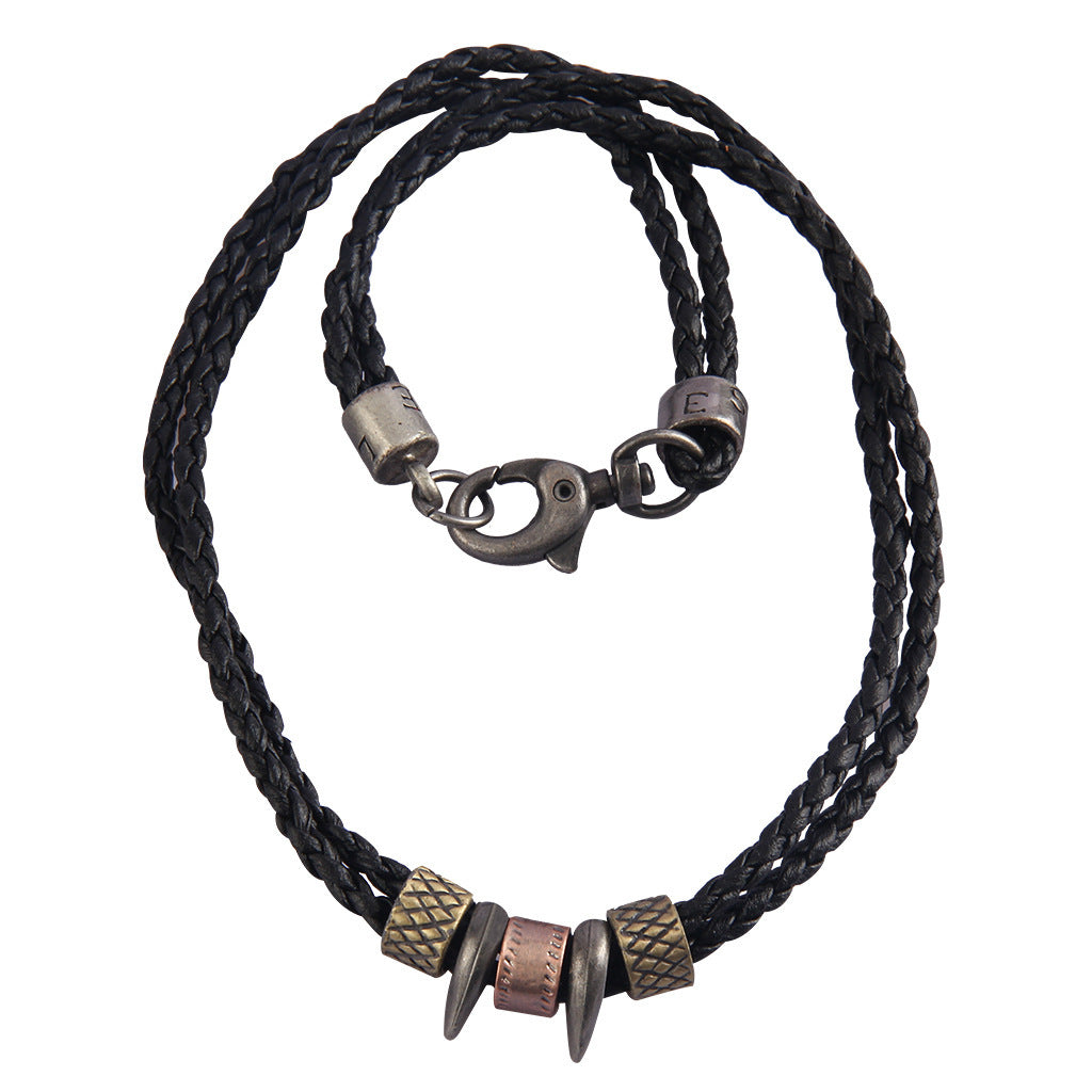 Trendy Unisex Davieslee Man-made Leather Necklace | Multi-layer Horsewhip Chain Style