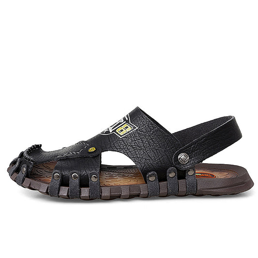 Men's Baotou Sandals | Breathable Microfiber with Flat Heel | Fashionable & Comfortable for All-Day Wear