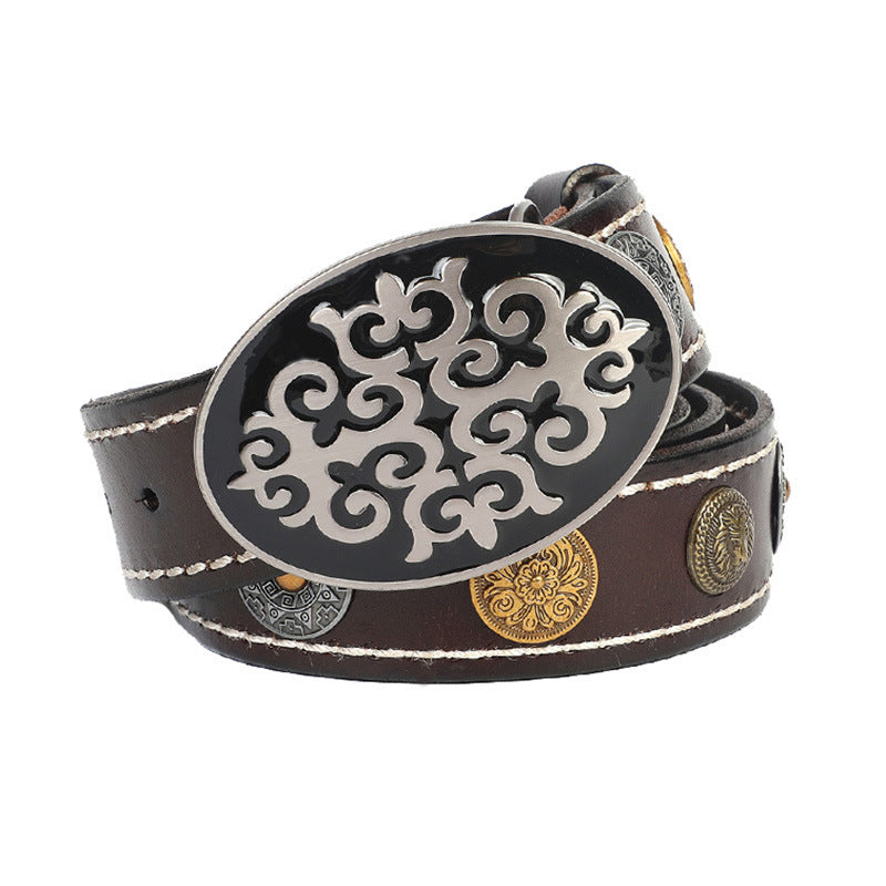 Men's Leather Belt with Smooth Alloy Buckle | Stylish & Durable Fashion Accessory