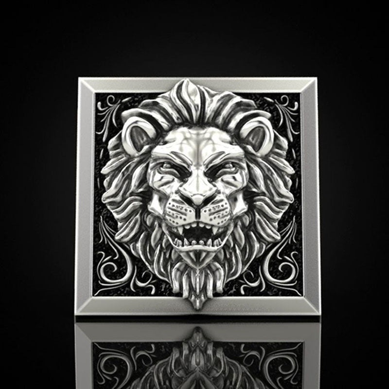 Vintage Lion Rings | Durable Alloy | Electroplated Finish | Unisex Design | Inlaid Gems