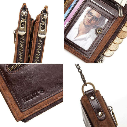 Men's Wallet Anti-theft Swiping RFID Leather Wallet Multifunctional - Mensclub.co.uk