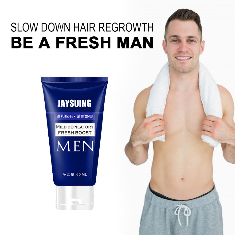 Men's Hair Removal Cream - Rapid 5-Minute Hair Removal, Natural Ingredients, Moisturizing for Smooth Skin