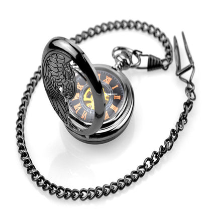 Vintage flip openwork necklace pocket watch - Mensclub.co.uk