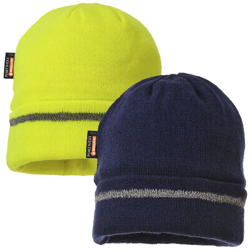 Adults Portwest Reflective Trim Knit Hat-0