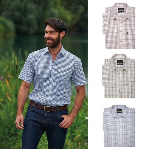 Mens Champion Short Sleeve Tattersall Shirt - 3041-0