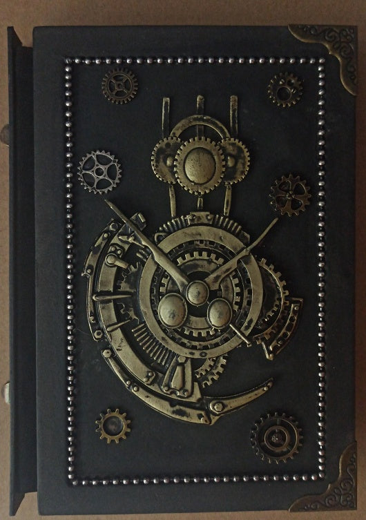 Retro Steampunk Creative Notebook – Leather & Metal Handbook, Unique Gift, 4 Styles