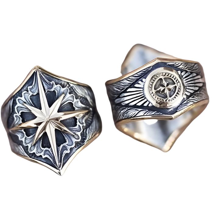 Men's Glyph Vintage Two Tone Rings - Mensclub.co.uk