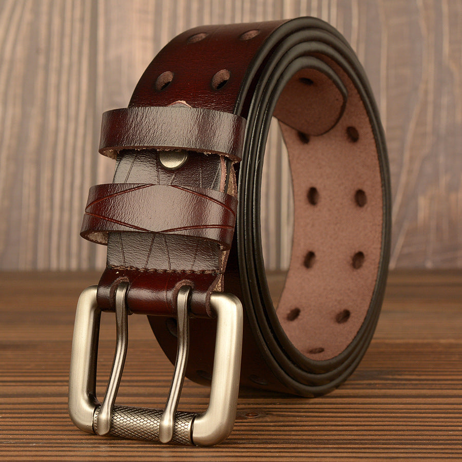 New Double Pin Buckle Men's Belt | High-Quality leather | Durable & Stylish