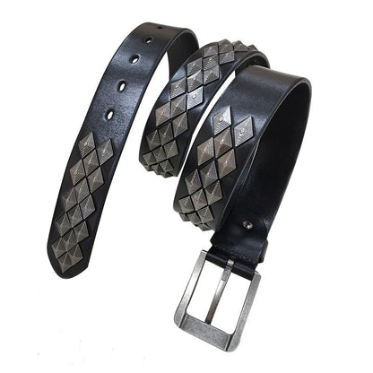 Rivet Alloy Leather Belt | Edgy Unisex Design | Durable & Stylish