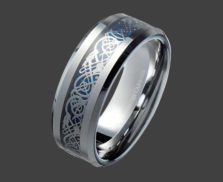 Silver Tungsten Celtic Ring - Mensclub.co.uk