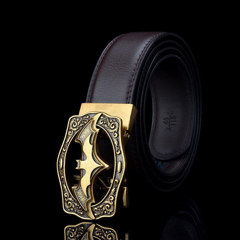 New Style Men's Casual Leather Bat Belt | Antique Automatic Buckle