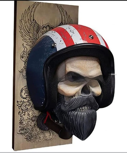 Resin Skull Motorcycle Bracket | Cartoon-Inspired Design | Black & White | Stylish and Durable