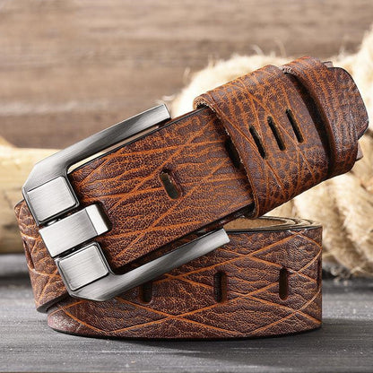 Versatile Double Skin Leather Belt for Men | Stylish and Durable | Leisure Accessory