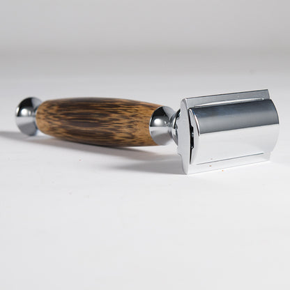 Eco-Friendly Natural Bamboo Handle Double Edged Safety Razor - Durable Metal Design for a Smooth Shave