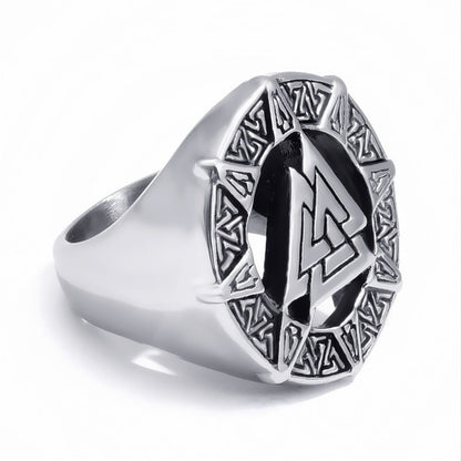 Viking Warrior Men's Ring – Durable Zinc Alloy, Lightweight 15g | Available in Sizes O - Z3