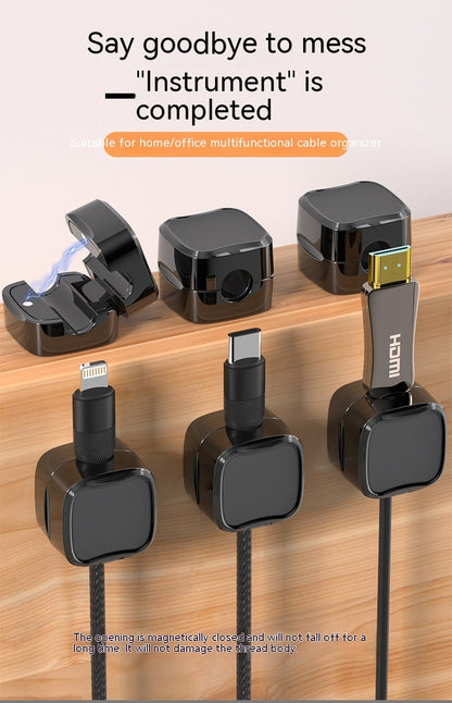 Magnetic Cable Clip Under Desk Cable Management | Easy Installation, Secure Cord Organizer