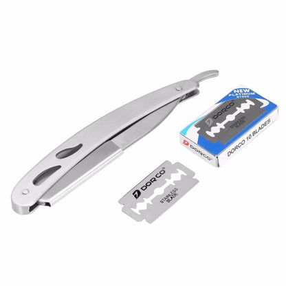 Professional-Grade Straight Razor | Stainless Steel | Includes 10 High-Quality Blades | Perfect Shave