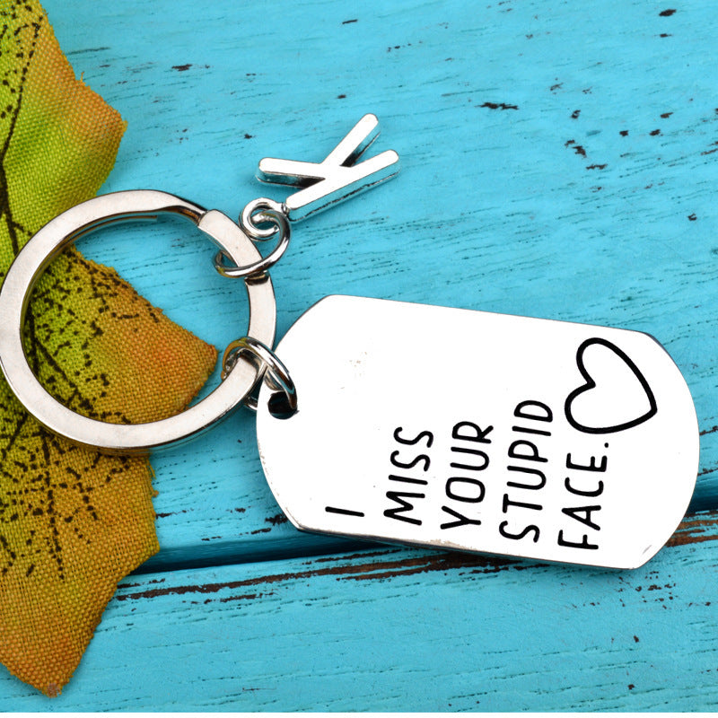 Stainless Steel Engraved Keychain for Couples & Friends – Personalized Gift, Polished Finish, Two Sizes