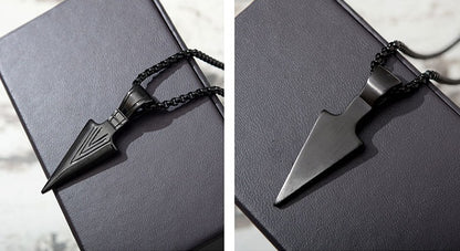 Titanium Steel Spear Necklace for Men | Stylish & Durable | Black, Silver, Gold