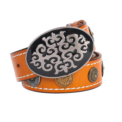 Men's Leather Belt with Smooth Alloy Buckle | Stylish & Durable Fashion Accessory