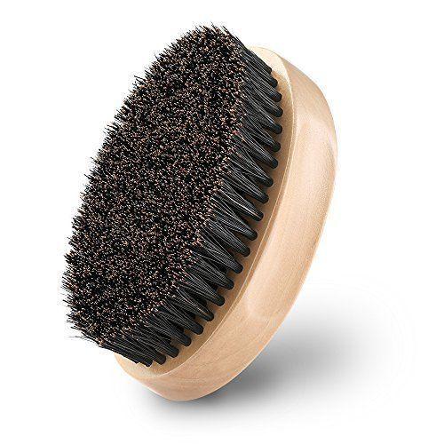 Natural Boar Bristle Beard Brush - Compact Grooming Tool for Men, Promotes Healthy Beard Maintenance