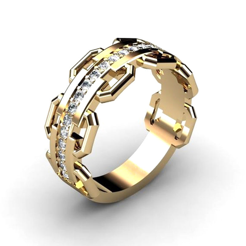 Gold and Mix Color Two Tone Gold Rings - Mensclub.co.uk