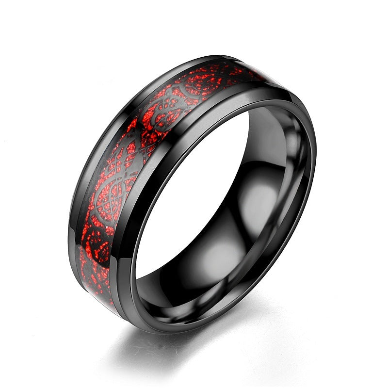 Dragon Pattern Rings Men Stainless Steel Ring Jewelry - Mensclub.co.uk