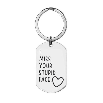 Stainless Steel Engraved Keychain for Couples & Friends – Personalized Gift, Polished Finish, Two Sizes