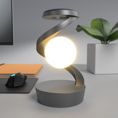 Rotating Moon Desk Lamp with Wireless Charging | Stepless Dimming, Soft Lighting, Induction Sensor